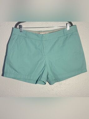 J.Crew Women's Blue/Green Chino Cotton Shorts Comfort Summer Size 16